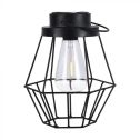 V-TAC Solarbetriebene LED-Lampe im Vintage-Design, wiederaufladbarer Akku und Tragegriff, schwarze Farbe 3000 K IP44 – 23386