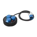 FANTON Multipresa ROTONDA professionale 3 prese CEE 2P+T 16A 200-250V 6h IP44 cavo 2 m con disgiuntore - 42090