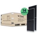 Kit fotovoltaico 6.3KW set 14pz Pannello solare fotovoltaico monocristallino 450W 1500V lega di alluminio e vetro temperato Waterproof IP68 - sku 11554