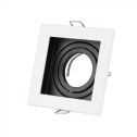 V-TAC VT-781 Portafaretto LED da incasso quadrato in metallo colore bianco orientabile 15° GU10