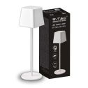 V-TAC VT-7563 LED table lamp 2W warm white 3000K with battery 4400mA ON/OFF button touch dimmable white color IP54 - SKU 7691