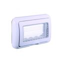 ETTROIT Placca con coperchio 4P IP55 custodia idrobox compatibile Bticino Living colore BIANCO -  LB2704