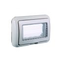 ETTROIT Placca con coperchio 4P IP55 custodia idrobox compatibile Bticino Living colore grigio -  LG2704