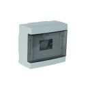 Wall-mounted switchboard 8 modules gray RAL 7035 with transparent smoked door 210x180x100mm IP40 FAEG - FG14408