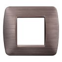 ETTROIT Placca Plastica 2 POSTI Colore Bronzo Satinato Serie SpaceCompatibile Con Bticino Living Light LN85210