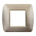 ETTROIT Placca Plastica 2 posti 2P Colore Oro Satinato Compatibile Con Bticino Living Light - LN85211