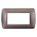 ETTROIT Placca Plastica 4posti 4P Colore Bronzo Satinato Compatibile Con Bticino Living Light - LN85410