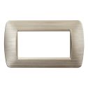 ETTROIT Placca Plastica 4P Colore Oro Satinato Compatibile Con Bticino Living Light - LN85411